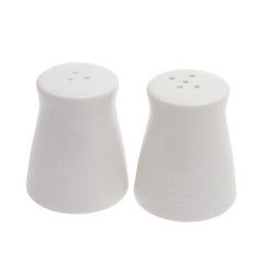 BRILLIANT 2-Piece Salt & Pepper Shaker Set – White Ceramic with Grooved Base - Habitt