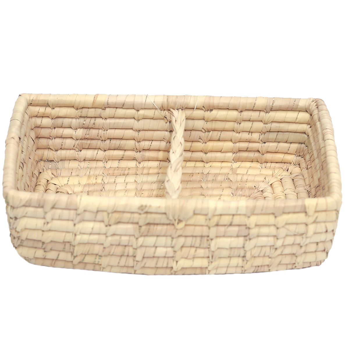 BASKET PALM LEAF & STRAW L8X W4.5XH3INCH - Habitt