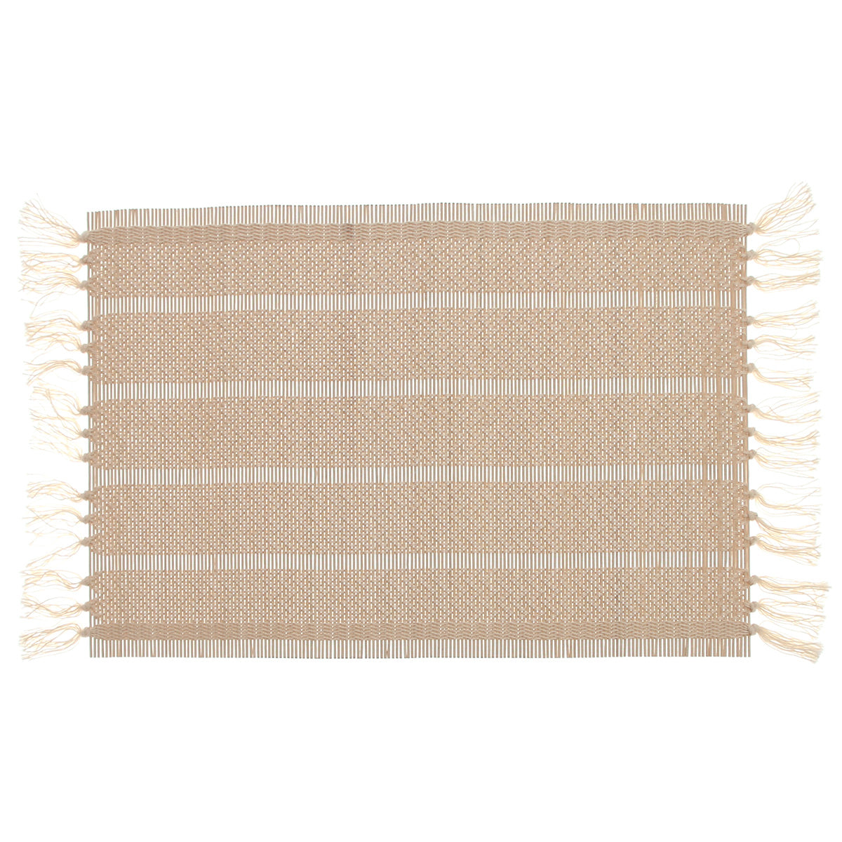 Beige Chevron Bamboo Mat 13X19” - Habitt
