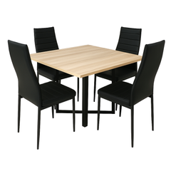 Leah N Dining Table with 4 Ease Chair - Habitt