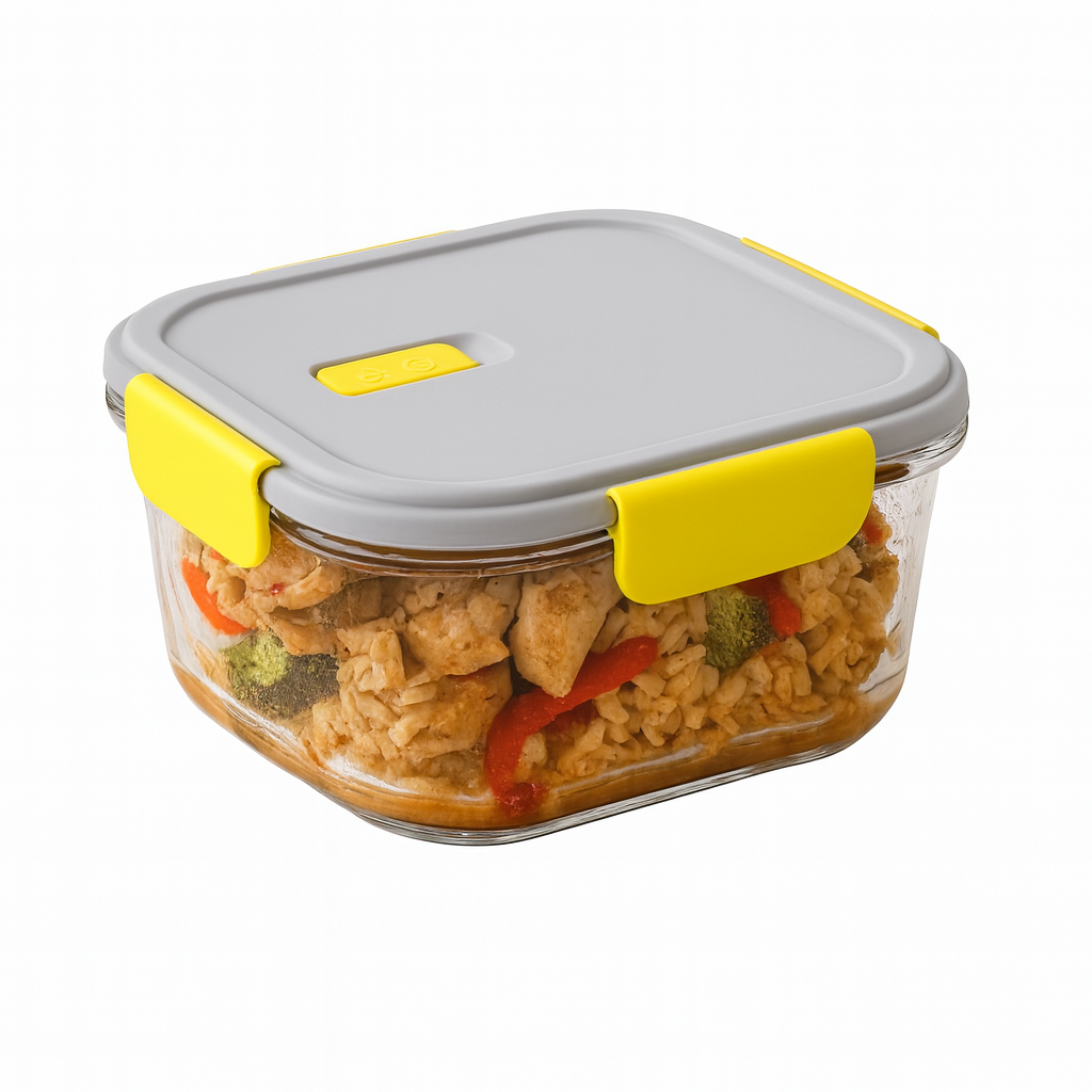 1200ml Borosilicate Glass Food Storage Container with Airtight Lid – Microwave & Freezer Safe - Habitt