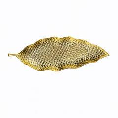 Super Dine Dotted Leaf Platter – Gold Finish - Habitt