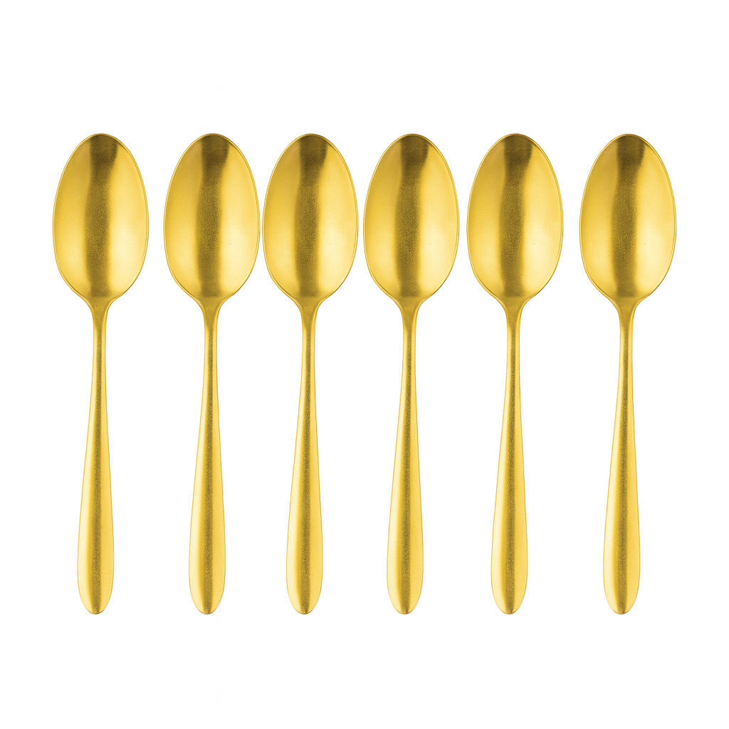 Ayd Stainless Steel Golden Tea Spoon – Set of 6 - Habitt