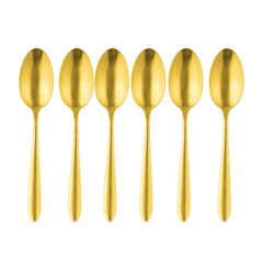 Ayd Stainless Steel Golden Tea Spoon – Set of 6 - Habitt