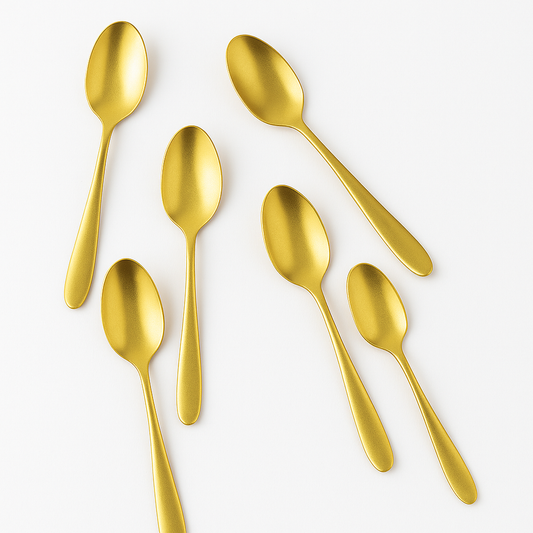 Ayd Stainless Steel Golden Tea Spoon – Set of 6 - Habitt