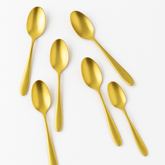 Ayd Stainless Steel Golden Tea Spoon – Set of 6 - Habitt