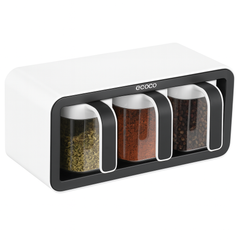 ECOCO Spice Jar Set – 3 Pcs Seasoning Container with Rack - Habitt