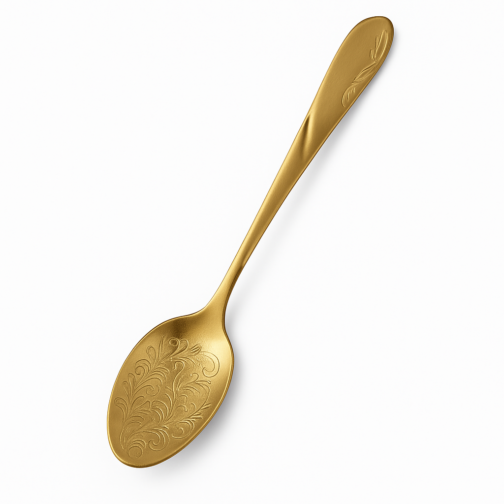 Winsor Golden Dinner Spoon Set – Premium Stainless Steel Cutlery Set of 6 - Habitt