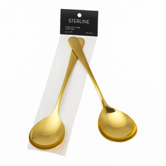 Winsor Golden Gravy Serving Spoon Set – Premium Stainless Steel Gold Finish Ladle Set of 2 - Habitt