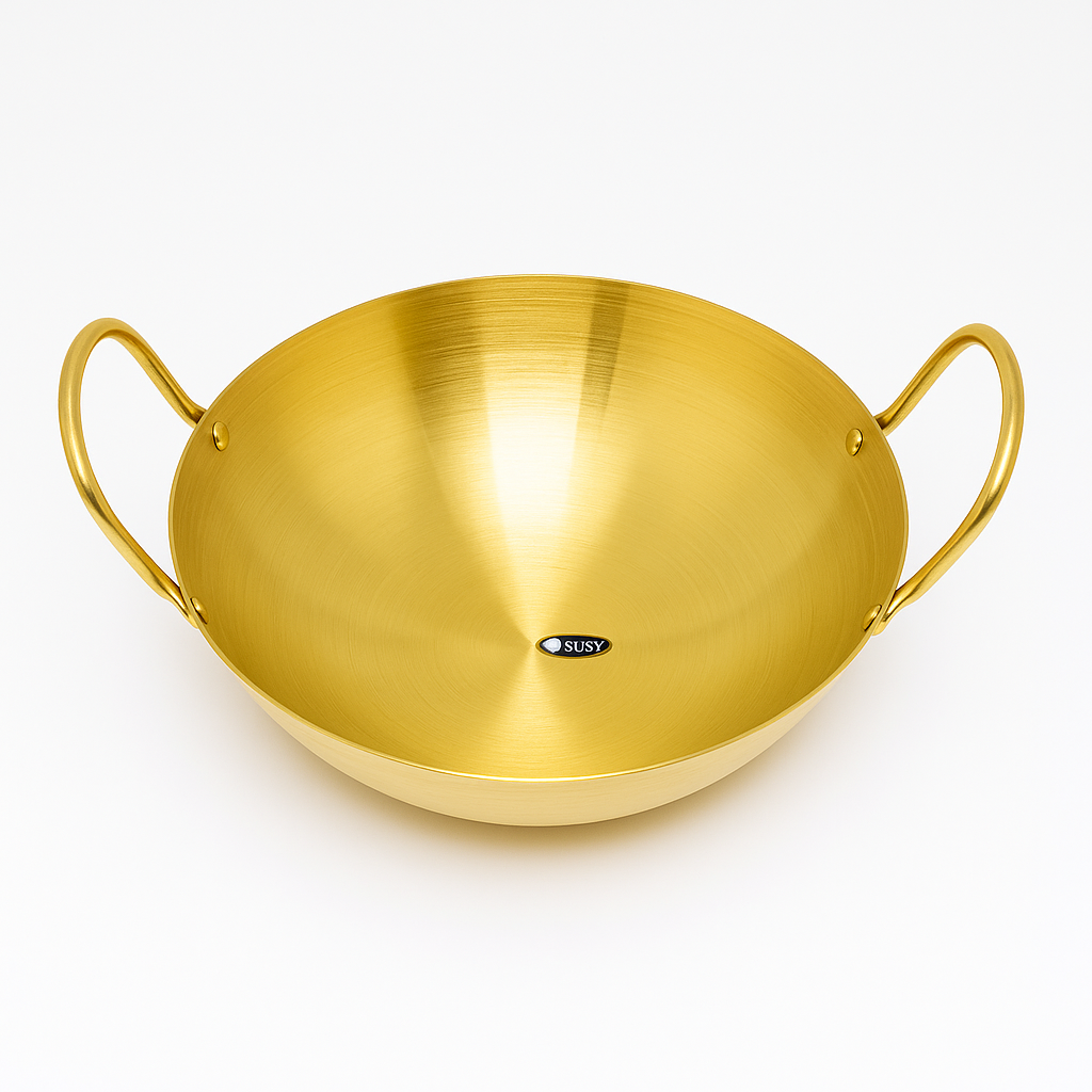 Golden Chef Wok – Premium Stainless Steel Deep Cooking Pan with Handles (Available in 26 cm, 28 cm & 30 cm) - Habitt