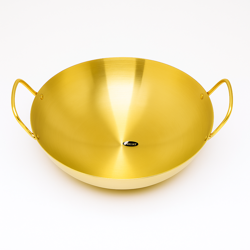 Golden Chef Wok – Premium Stainless Steel Deep Cooking Pan with Handles (Available in 26 cm, 28 cm & 30 cm) - Habitt