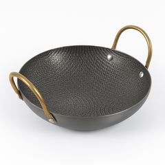 Chef Wok with Spider Coat – Textured Non-Stick Stainless Steel Wok with Dual Handles (Available in 8 inch, 9 inch & 10 inch) - Habitt