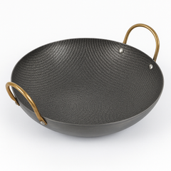Chef Wok with Spider Coat – Textured Non-Stick Stainless Steel Wok with Dual Handles (Available in 8 inch, 9 inch & 10 inch) - Habitt