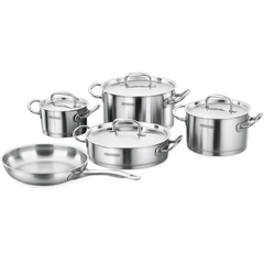 Proline 9-Piece Stainless Steel Cookware Set – Professional Grade Pots & Pans with Lids, Induction & Gas Compatible - Habitt