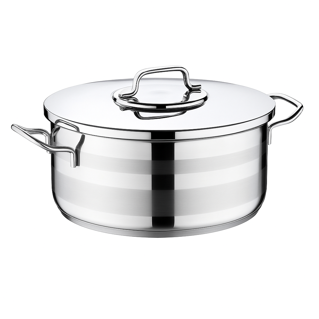 Astra2 Stainless Steel Casserole Set – Heavy-Duty Mirror Finish Cookware (Sizes: 32x19, 36x21, 40x25 cm) - Habitt