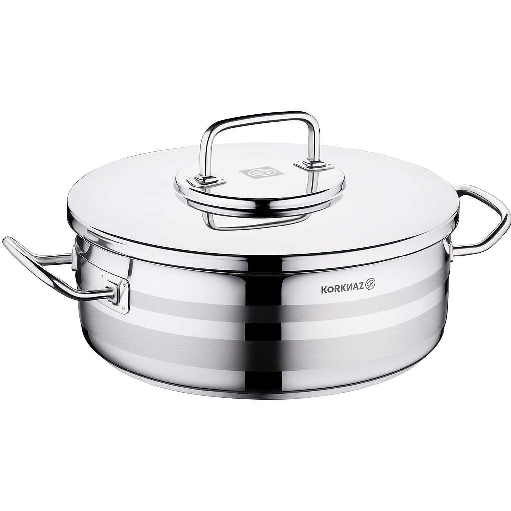 Astra2 Stainless Steel Casserole with Lid – Available in 20x11.5 cm, 28x16 cm & 30x18 cm - Habitt