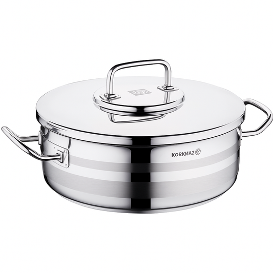 Astra2 Stainless Steel Casserole with Lid – Available in 20x11.5 cm, 28x16 cm & 30x18 cm - Habitt
