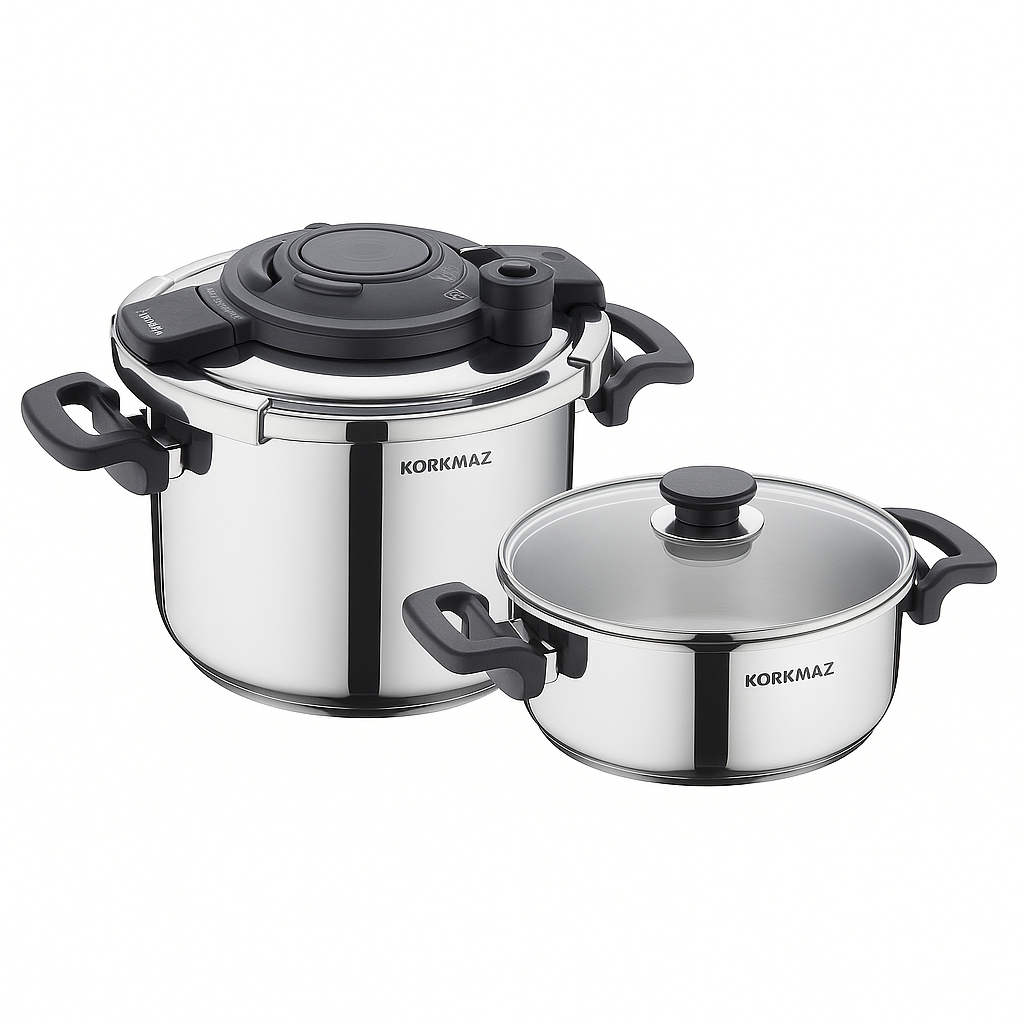 Alessa 4-Piece Stainless Steel Pressure Cooker Set - Habitt