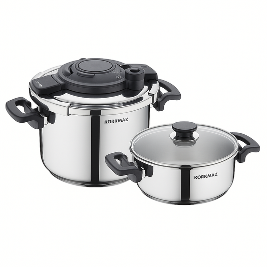 Alessa 4-Piece Stainless Steel Pressure Cooker Set - Habitt