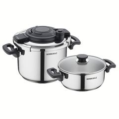 Alessa 4-Piece Stainless Steel Pressure Cooker Set - Habitt