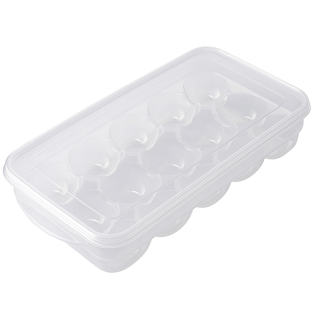 Lock-Fresh Egg Storage Box – 10 or 18 Slot Refrigerator Organizer with Secure Lid - Habitt