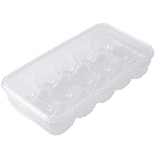 Lock-Fresh Egg Storage Box – 10 or 18 Slot Refrigerator Organizer with Secure Lid - Habitt