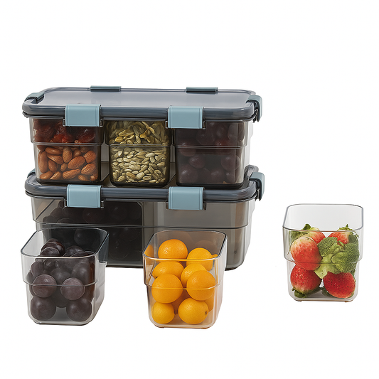 Acrylic Fridge Box Set – 3-Piece Fresh Storage Containers with Clip-Lock Lids for Fruits, Vegetables & Pantry Items - Habitt