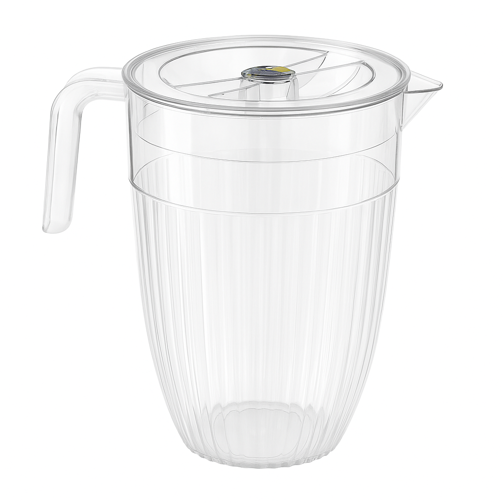 Large Cone-Shaped Water Jug – Clear Serving Pitcher with Lid & Handle for Home, Office & Parties - Habitt