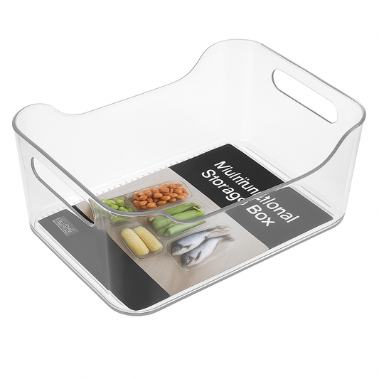 Flat Fridge Basket – Small Clear Refrigerator Organizer for Vegetables, Fruits & Kitchen Storage - Habitt