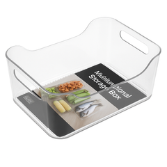 Flat Fridge Basket – Small Clear Refrigerator Organizer for Vegetables, Fruits & Kitchen Storage - Habitt