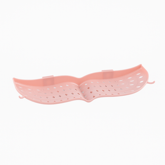 Dual-Compartment Plastic Soap Dish – Self-Draining Bathroom Sink & Shower Organizer (Pink) - Habitt