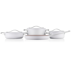 Linea Plus 7-Piece Non-Stick Cookware Set – Vanilla Finish - Habitt