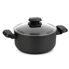Ornella Aluminum Non-Stick Casserole with Glass Lid – 24x12.5 cm (5.0 L) & 28x14.5 cm (8.0 L) - Habitt