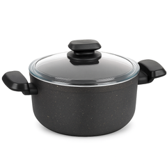 Ornella Aluminum Non-Stick Casserole with Glass Lid – 24x12.5 cm (5.0 L) & 28x14.5 cm (8.0 L) - Habitt