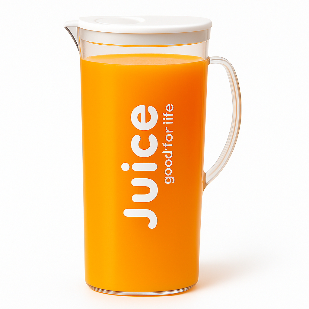 Transparent Juice Jug 1200 ml – Clear Plastic Beverage Pitcher with Handle & Lid for Water, Juice & Cold Drinks - Habitt