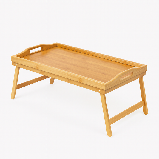 Large Wooden Folding Table – Portable Breakfast Tray & Multi-Use Lap Desk - Habitt