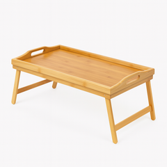 Large Wooden Folding Table – Portable Breakfast Tray & Multi-Use Lap Desk - Habitt