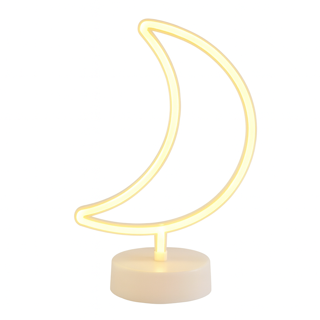 Neon Moon LED Light – Warm Yellow Crescent Night Lamp for Bedroom, Kids’ Room & Aesthetic Home Décor - Habitt