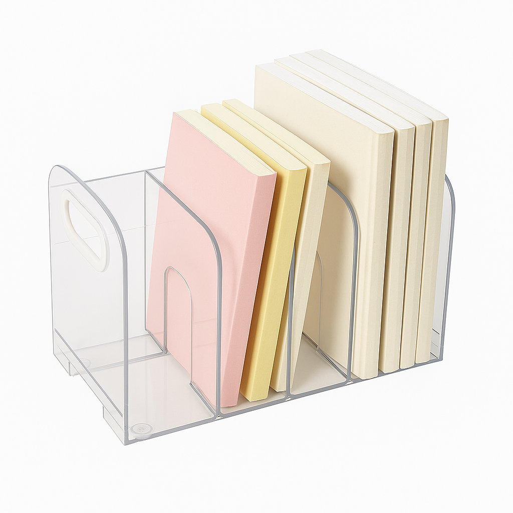 Desktop Book Rack Organizer – Multi-Slot Storage Shelf for Books, Notebooks & Office Accessories - Habitt