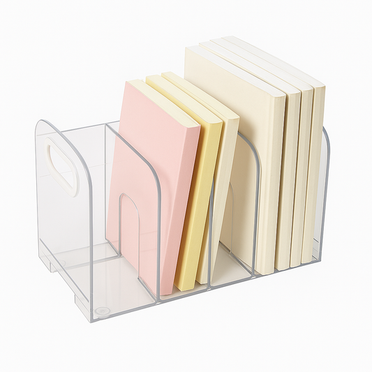 Desktop Book Rack Organizer – Multi-Slot Storage Shelf for Books, Notebooks & Office Accessories - Habitt