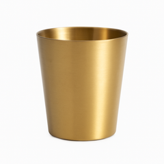 Plain Golden Stainless Steel Glass – 350ml | Double Wall Gold Finish Drinking Tumbler - Habitt