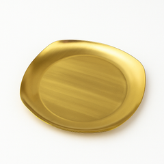 Golden Stainless Steel Dinner Plate – 22.5 cm & 26.5 cm | Luxury Gold Finish Dining Plate - Habitt