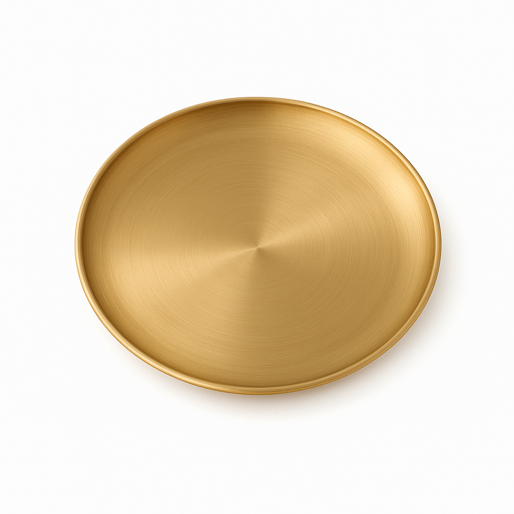Golden Stainless Steel Round Serving Tray – Multiple Sizes | Luxury Gold Finish Platters for Dining & Décor - Habitt