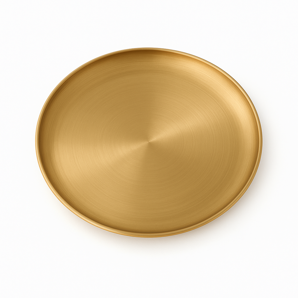 Golden Stainless Steel Round Serving Tray – Multiple Sizes | Luxury Gold Finish Platters for Dining & Décor - Habitt