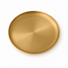 Golden Stainless Steel Round Serving Tray – Multiple Sizes | Luxury Gold Finish Platters for Dining & Décor - Habitt