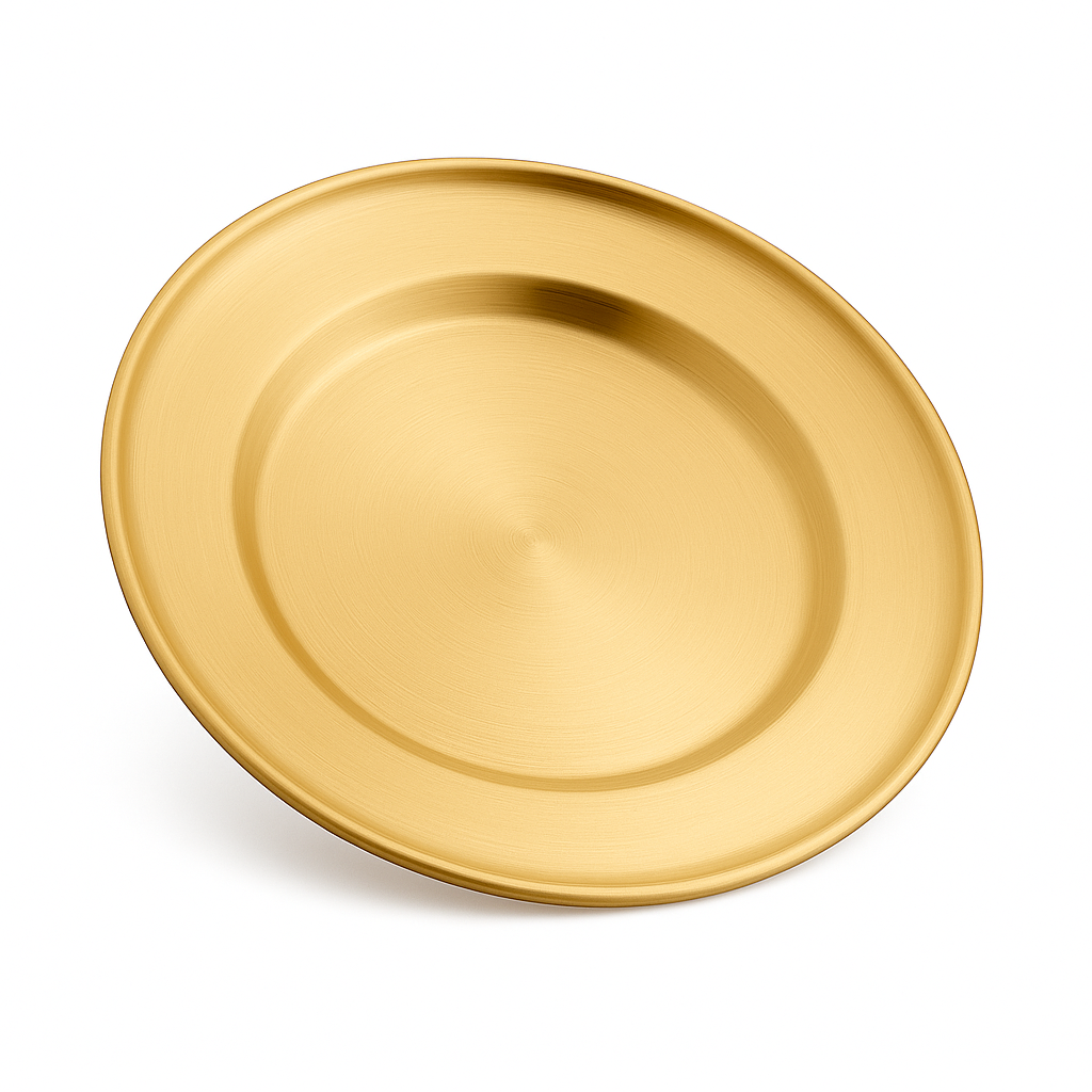Golden Stainless Steel Plate – Juliana Style | Luxury Gold Finish Dinner Plate (20 cm, 23 cm, 26 cm, 30 cm) - Habitt