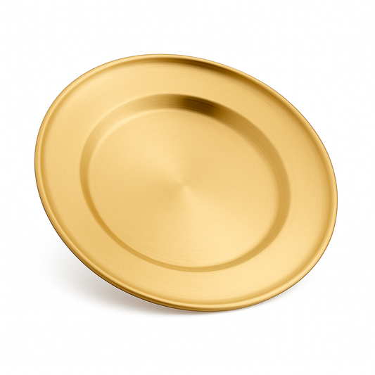 Golden Stainless Steel Plate – Juliana Style | Luxury Gold Finish Dinner Plate (20 cm, 23 cm, 26 cm, 30 cm) - Habitt