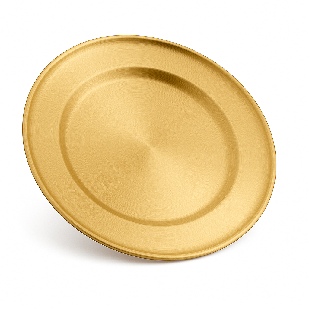 Golden Stainless Steel Plate – Juliana Style | Luxury Gold Finish Dinner Plate (20 cm, 23 cm, 26 cm, 30 cm) - Habitt