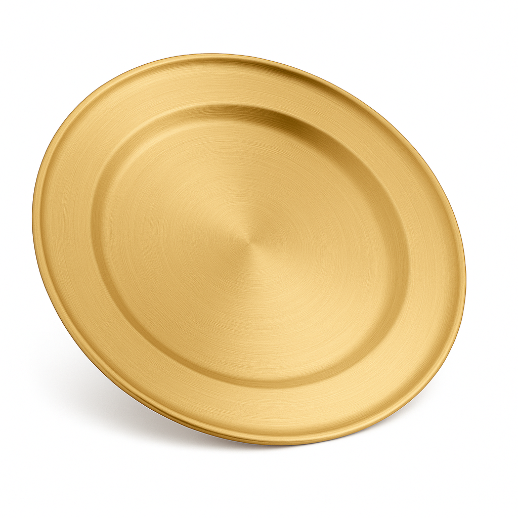 Golden Stainless Steel Plate – Juliana Style | Luxury Gold Finish Dinner Plate (20 cm, 23 cm, 26 cm, 30 cm) - Habitt