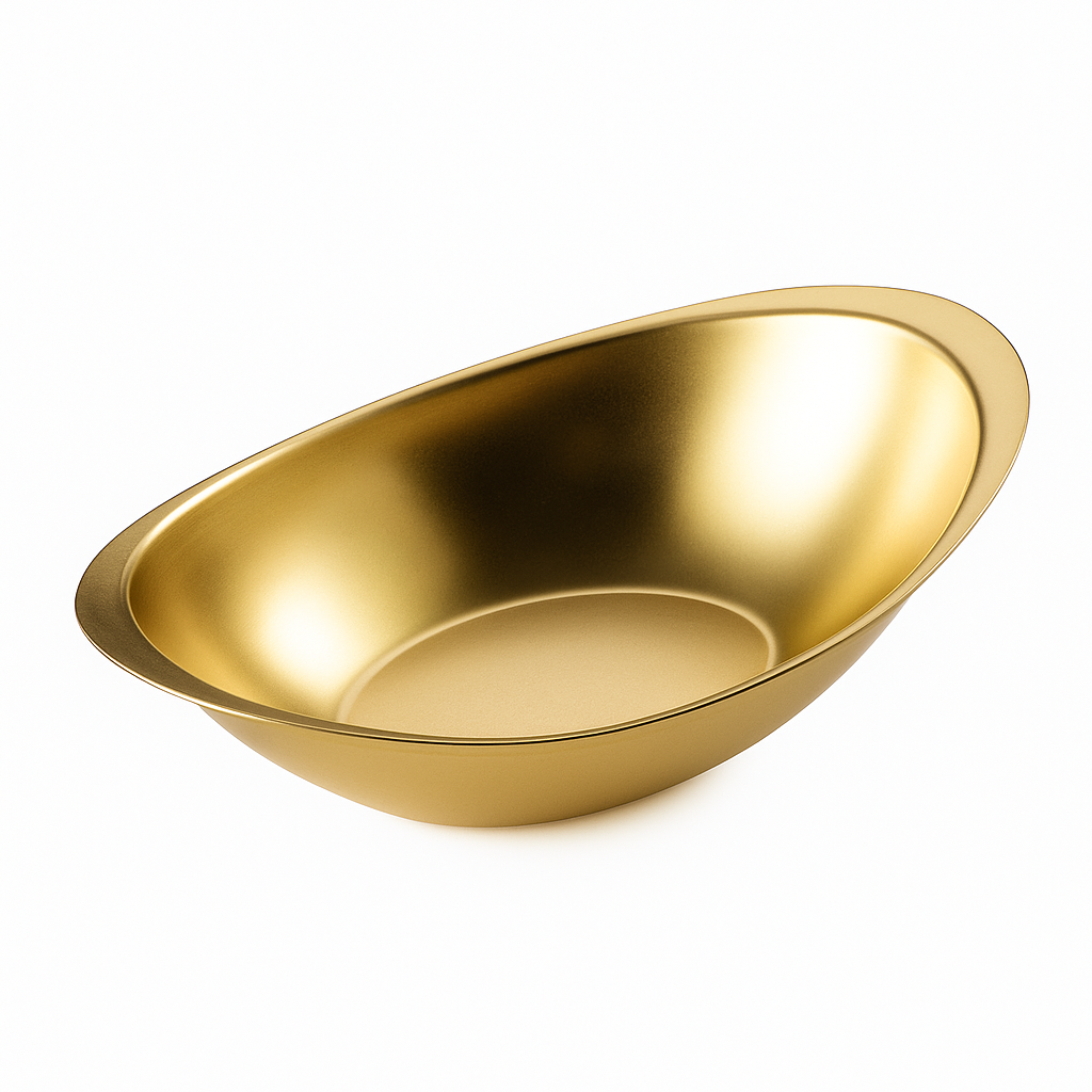 Golden Stainless Steel Gravy Serving Bowl | Luxury Gold Finish Oval Serveware for Dining & Entertaining - Habitt